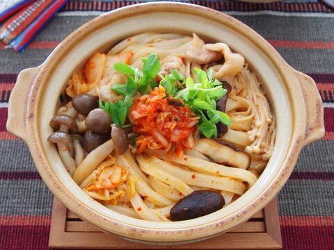 無水 豚キムチ鍋うどん